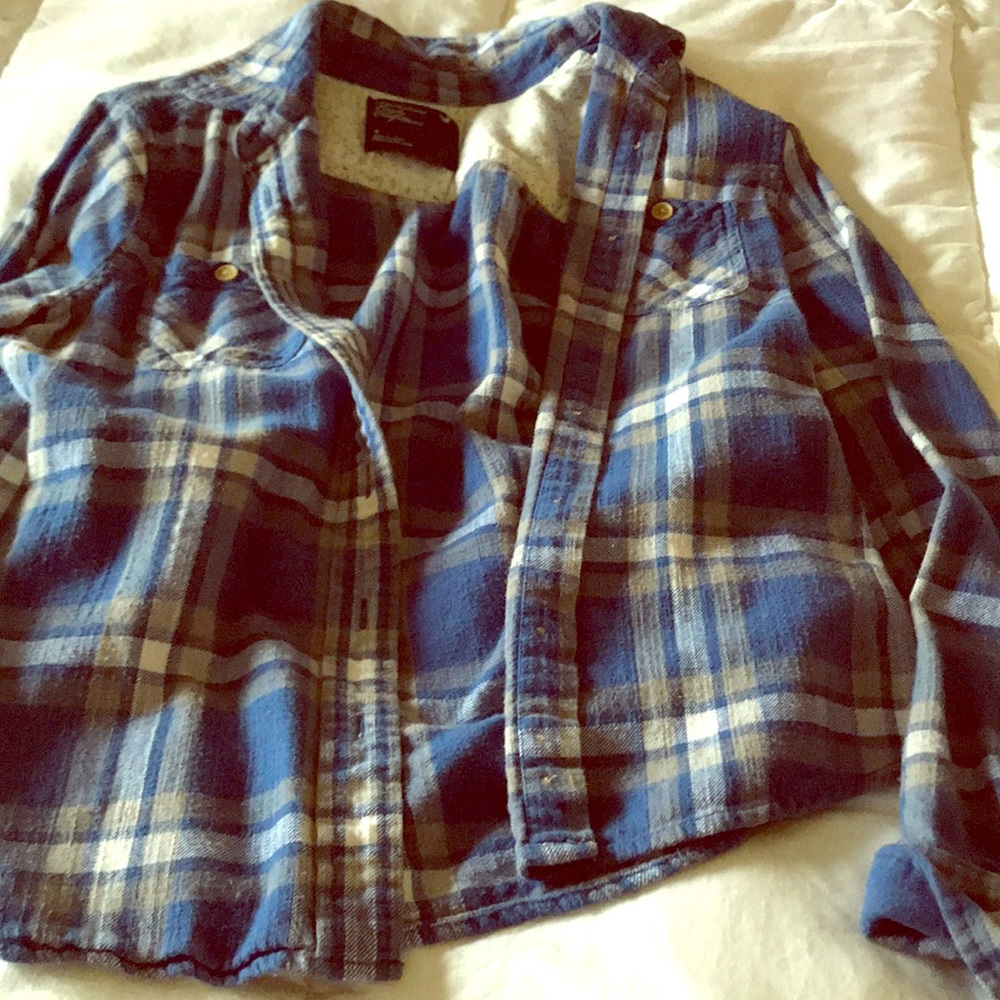 American eagle size 4 blue flannel